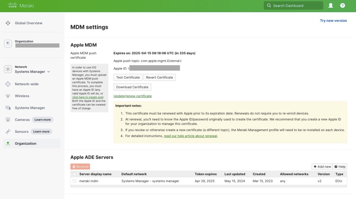 Overview of Planning iOS Deployment with Cisco Meraki&nbsp;SM